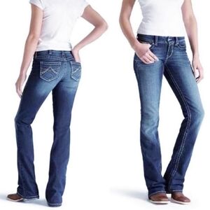 Ariat REAL Denim Bootcut Jeans 27S Faded Whipstitch Riding Casual Denim